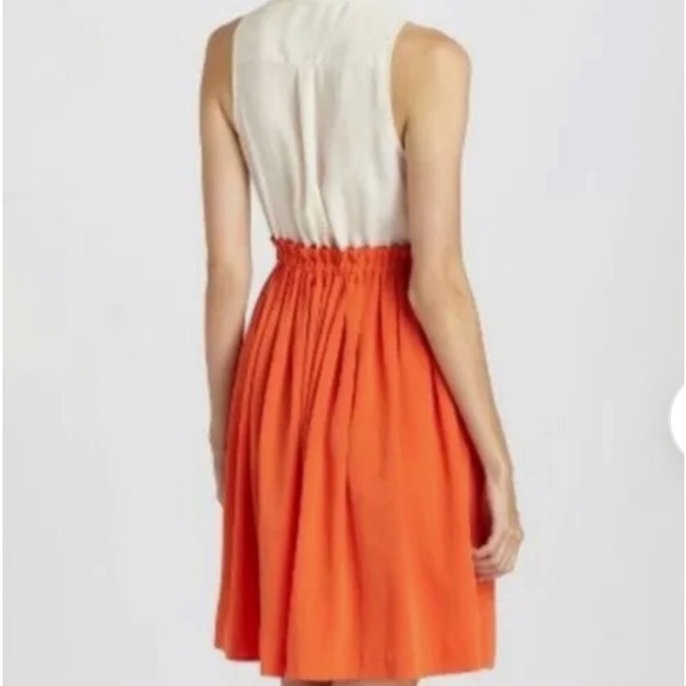 Anthropologie Postmark Ivory/Orange Colorblocked Shirt Dress Size 6 $128 NWT - Picture 2 of 8